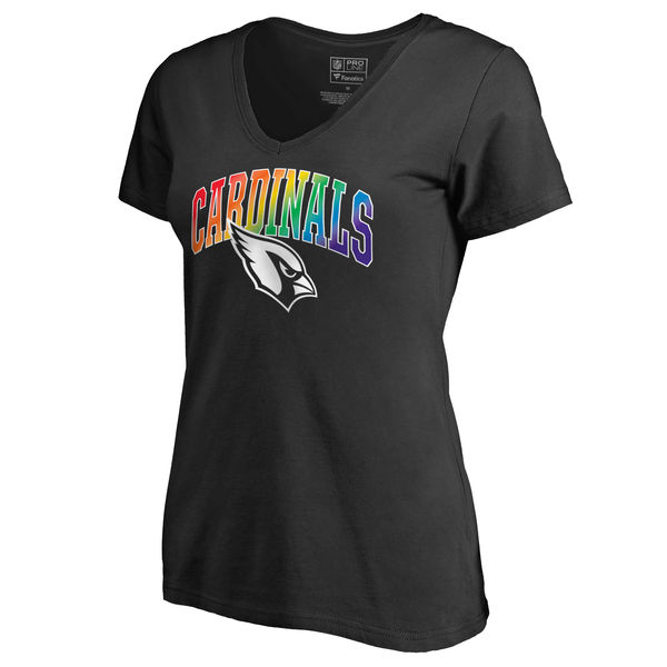 Womens Arizona Cardinals NFL Pro Line by Fanatics Branded Black Plus Sizes Pride T-Shirt