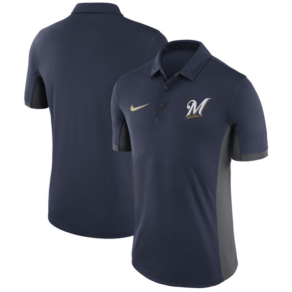 Mens Milwaukee Brewers Nike Navy Franchise Polo