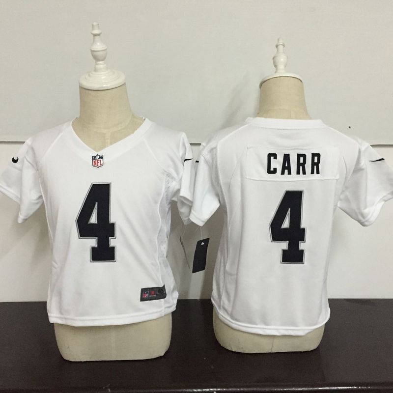 NFL Oakland Raiders #4 Carr White Kids Jersey 2-4T