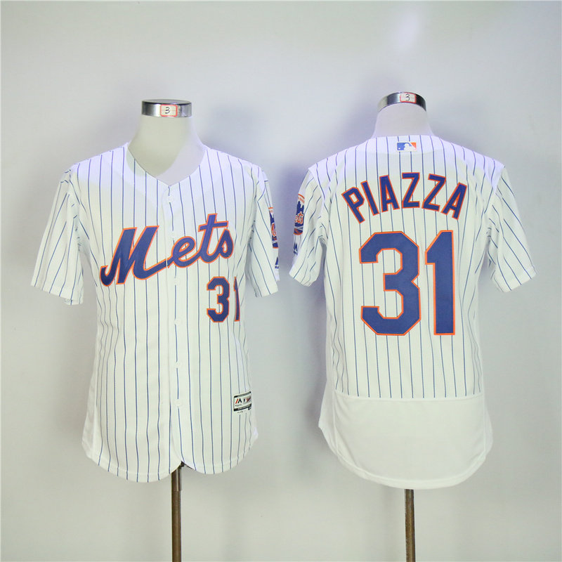 MLB New York Mets #31 Piazza White Elite Jersey