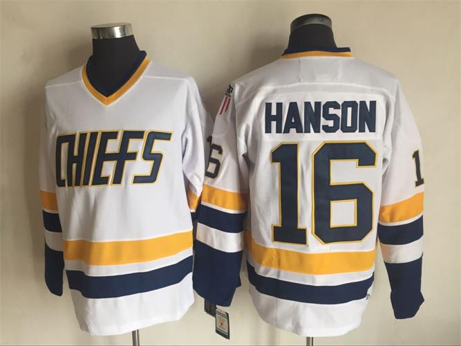NHL Chiefs #16 Hanson Hockey Ice Winter White Jersey