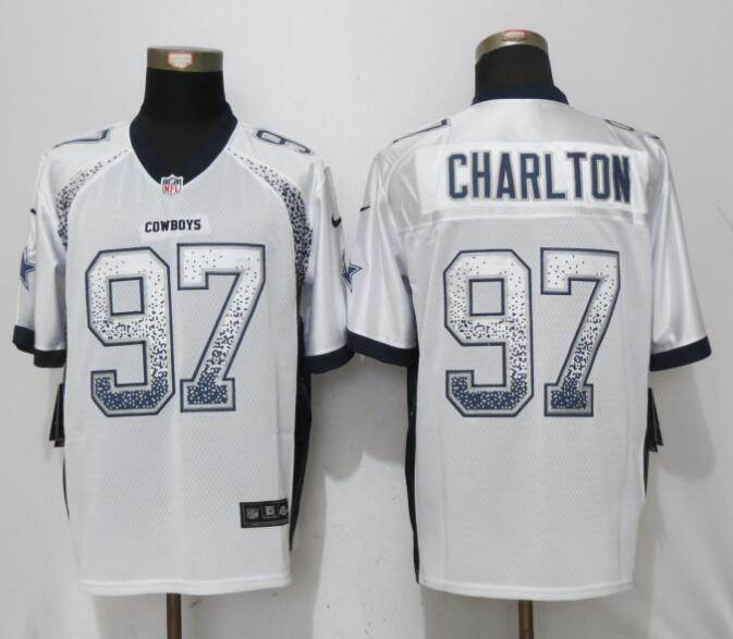 Nike Dallas cowboys 97 Charlton Drift Fashion White Elite Jersey