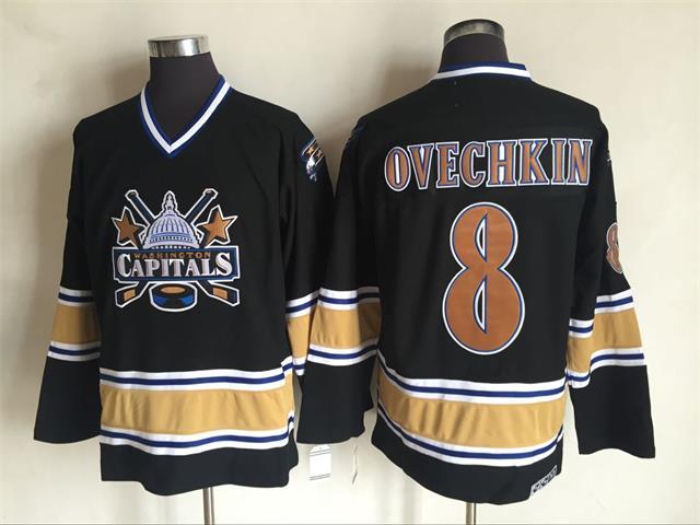 NHL Washington Capitals #8 Ovechkin Black Jersey  