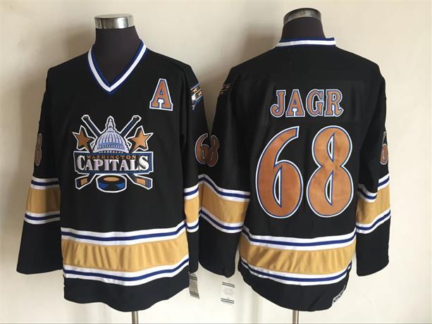 NHL Washington Capitals #68 Jagr Black Jersey  