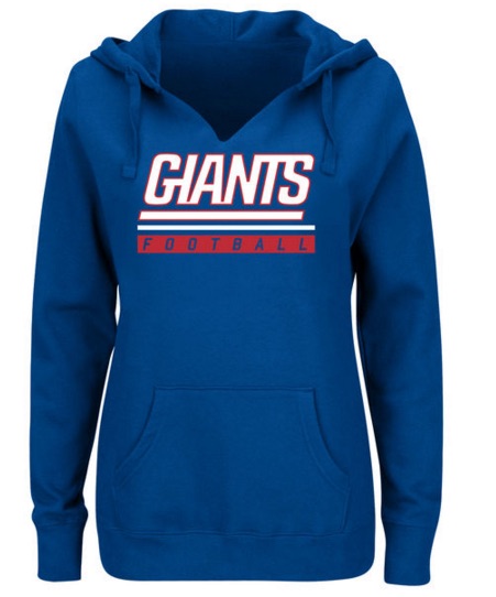 New York Giants Majestic Womens Self-Determination Pullover Hoodie - Royal 