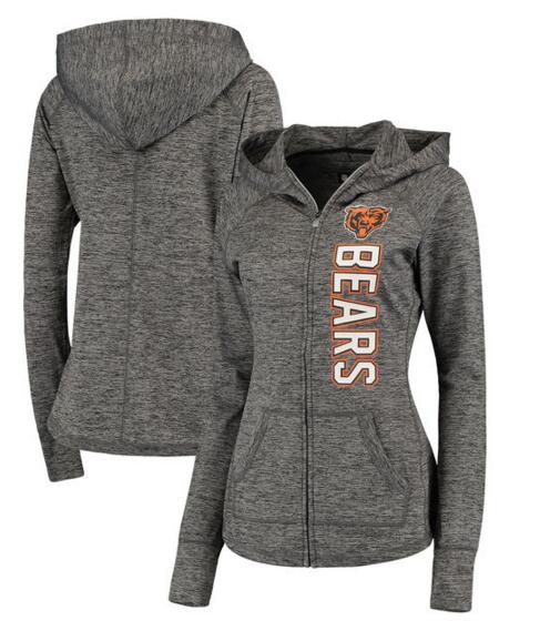Chicago Bears G-III 4Her by Carl Banks Womens Recovery Full-Zip Hoodie - Heathered Gray