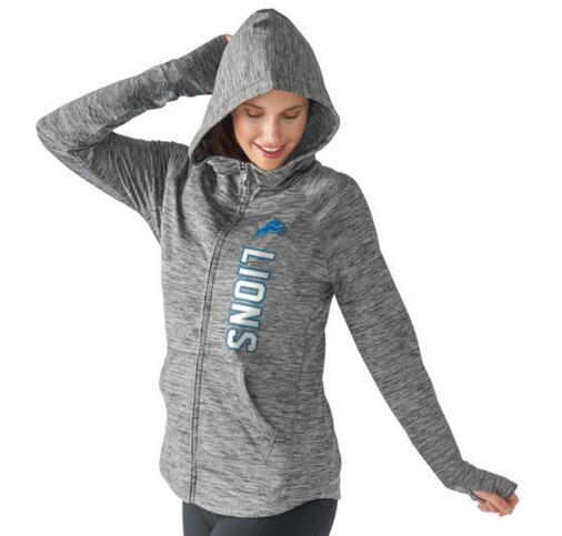 Detroit Lions G-III 4Her by Carl Banks Womens Recovery Full-Zip Hoodie - Heathered Gray 