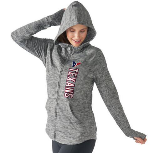 Houston Texans G-III 4Her by Carl Banks Womens Recovery Full-Zip Hoodie - Gray 