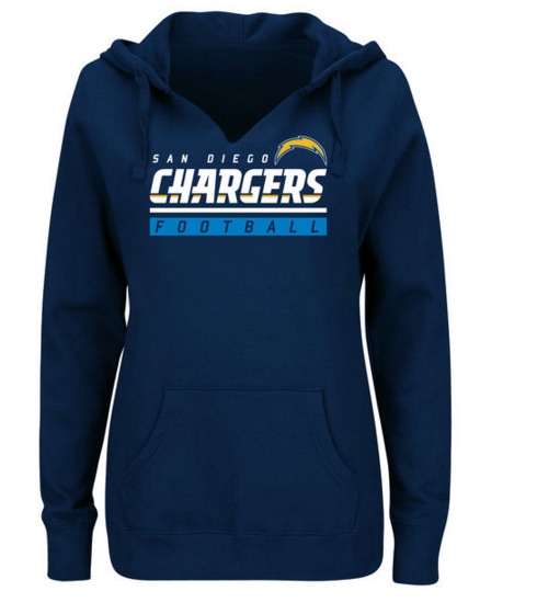 San Diego Chargers Majestic Womens Self-Determination Pullover Hoodie - Navy