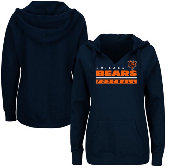Chicago Bears Majestic Womens Plus Size Self Determination Pullover Hoodie - Navy