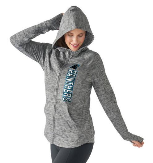 Carolina Panthers G-III 4Her by Carl Banks Womens Recovery Full-Zip Hoodie - Heathered Gray 