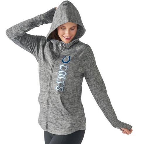 Indianapolis Colts G-III 4Her by Carl Banks Womens Recovery Full-Zip Hoodie - Heathered Gray. 