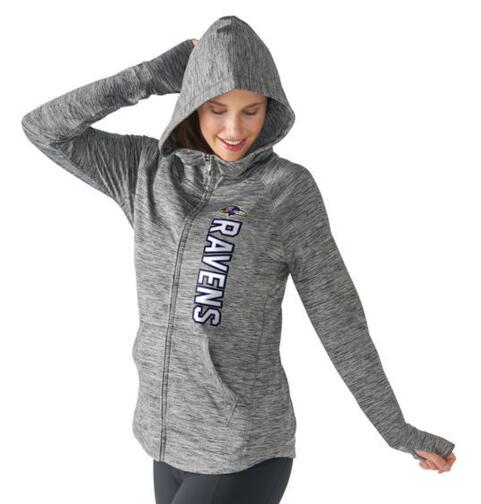 Baltimore Ravens G-III 4Her by Carl Banks Womens Recovery Full-Zip Hoodie - Gray