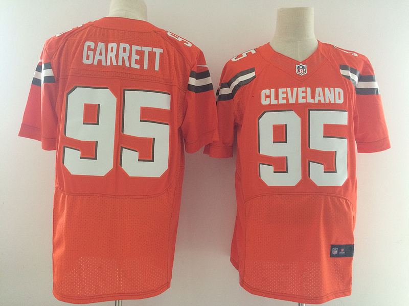 NFL Cleveland Browns #95 Garrett Orange Elite Jersey