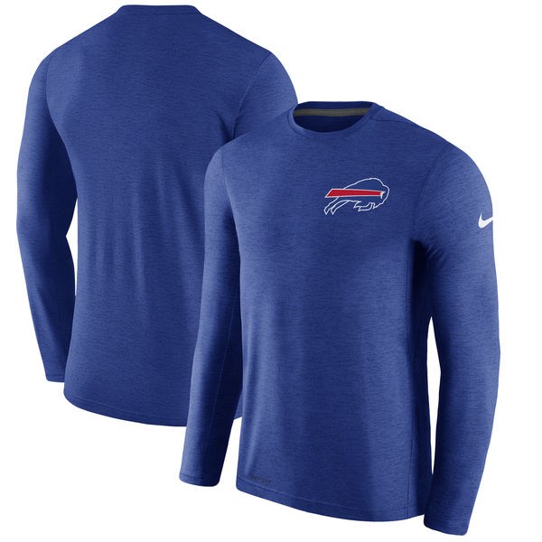 Mens Buffalo Bills Nike Royal Coaches Long Sleeve Performance T-Shirt