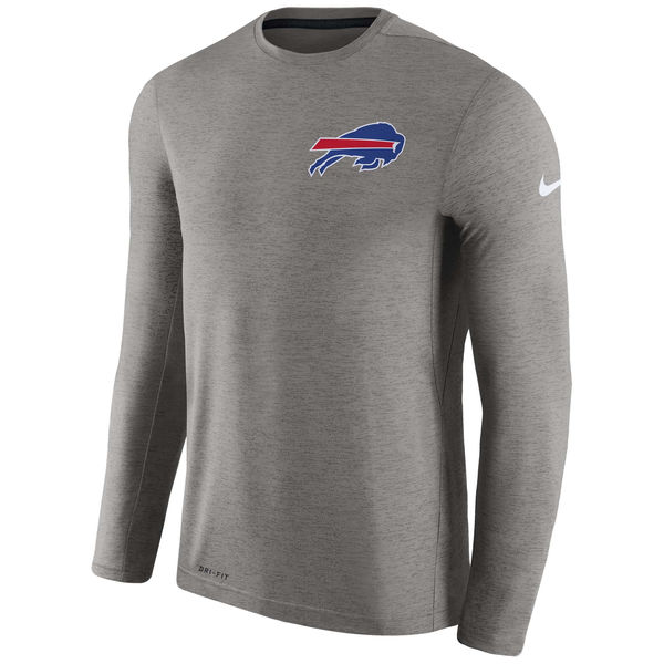 Mens Buffalo Bills Nike Charcoal Coaches Long Sleeve Performance T-Shirt