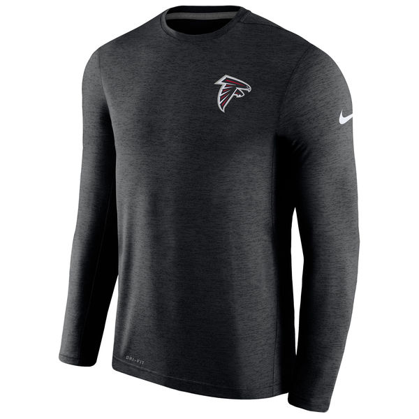 Mens Atlanta Falcons Nike Black Coaches Long Sleeve Performance T-Shirt