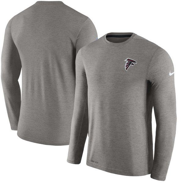 Mens Atlanta Falcons Nike Charcoal Coaches Long Sleeve Performance T-Shirt