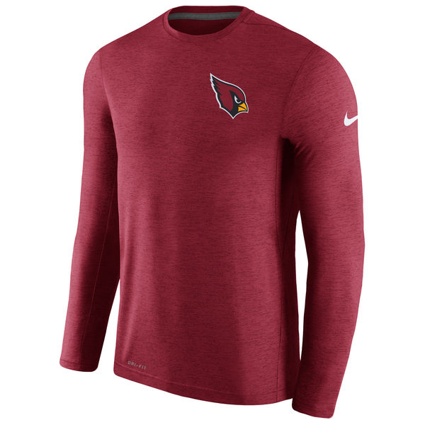 Mens Arizona Cardinals Nike Cardinal Coaches Long Sleeve Performance T-Shirt