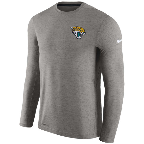 Mens Jacksonville Jaguars Nike Charcoal Coaches Long Sleeve Performance T-Shirt