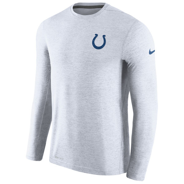 Mens Indianapolis Colts Nike White Coaches Long Sleeve Performance T-Shirt