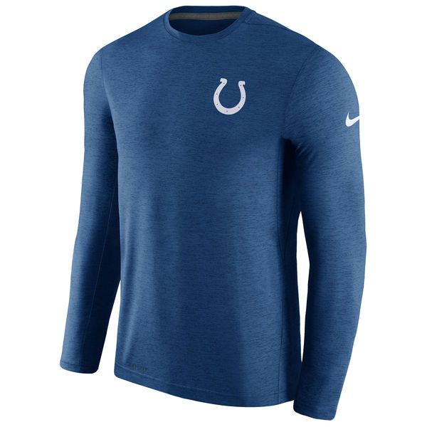 Mens Indianapolis Colts Nike Royal Coaches Long Sleeve Performance T-Shirt