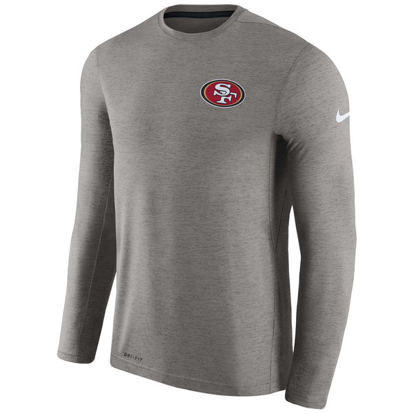 Mens San Francisco 49ers Nike Charcoal Coaches Long Sleeve Performance T-Shirt