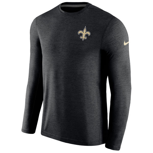 Mens New Orleans Saints Nike Black Coaches Long Sleeve Performance T-Shirt