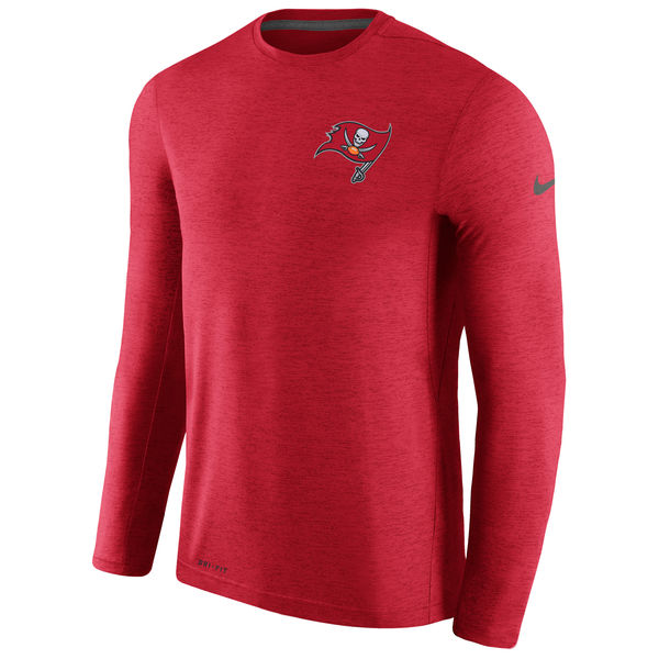 Mens Tampa Bay Buccaneers Nike Red Coaches Long Sleeve Performance T-Shirt