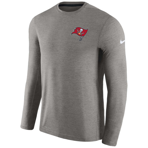 Mens Tampa Bay Buccaneers Nike Charcoal Coaches Long Sleeve Performance T-Shirt