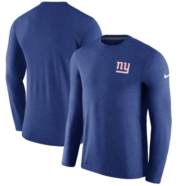 Mens New York Giants Nike Royal Coaches Long Sleeve Performance T-Shirt