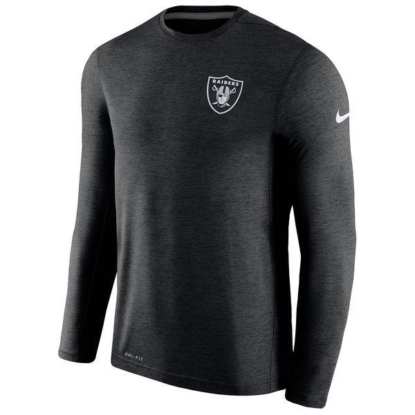 Mens Oakland Raiders Nike Black Coaches Long Sleeve Performance T-Shirt