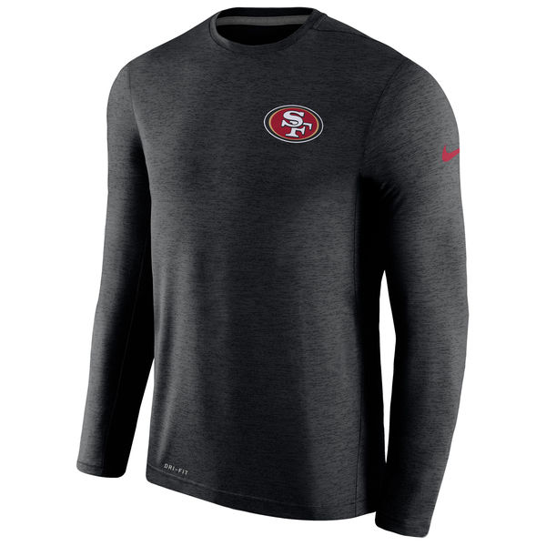 Mens San Francisco 49ers Nike Black Coaches Long Sleeve Performance T-Shirt