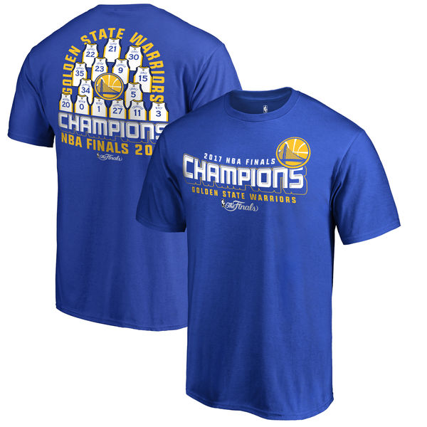 Golden State Warriors Fanatics Branded 2017 NBA Finals Champions Roster T-Shirt - Royal