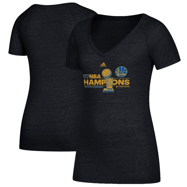 Golden State Warriors adidas Womens 2017 NBA Finals Champions Locker Room T-Shirt - Heathered Black