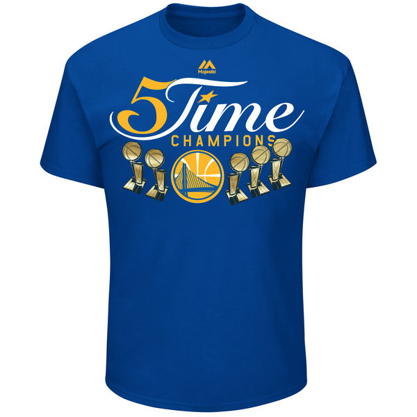 Golden State Warriors Majestic 2017 NBA Finals Champions Multi-Champs T-Shirt - Royal 