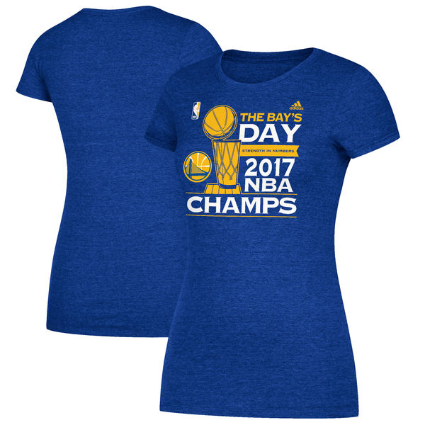 Golden State Warriors adidas Womens 2017 NBA Finals Champions Parade T-Shirt - Royal
