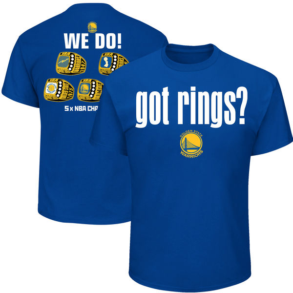 Golden State Warriors Majestic 2017 NBA Finals Champions Got Rings T-Shirt - Royal