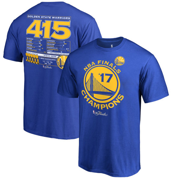 Golden State Warriors Fanatics Branded 2017 NBA Finals Champions Local Roster Dub Nation T-Shirt - Royal