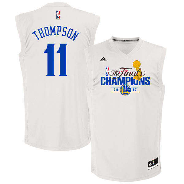 NBA Golden State Warriors #11 Thompson White Champions White Jersey