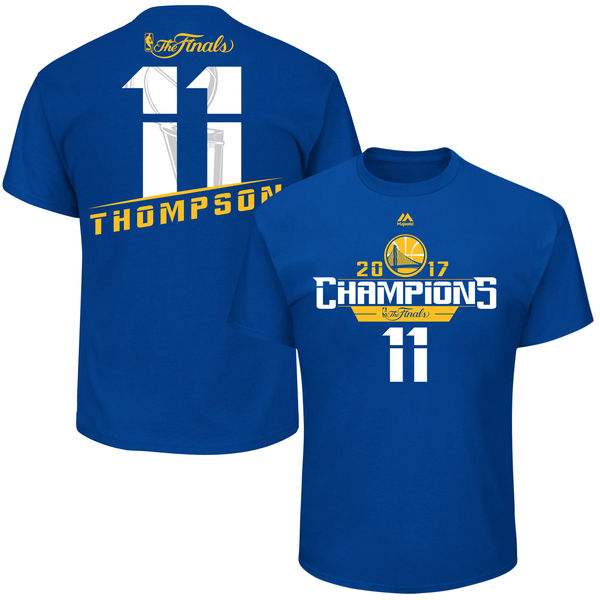 Klay Thompson Golden State Warriors Majestic 2017 NBA Finals Champions Name & Number T-Shirt - Royal