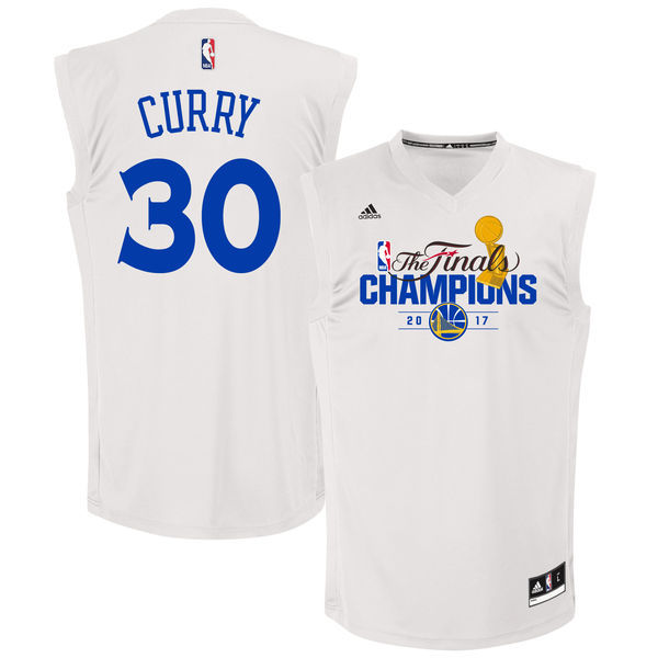 NBA Golden State Warriors #30 Curry White Champions White Jersey