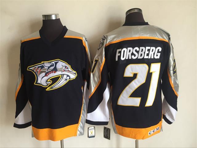 NHL Nashville Predators #21 Forsberg Black Jersey