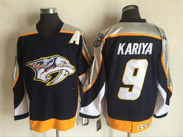 NHL Nashville Predators #9 Kariya Black Jersey