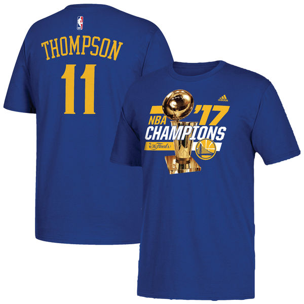 Klay Thompson Golden State Warriors adidas 2017 NBA Finals Champions Name & Number T-Shirt - Royal 