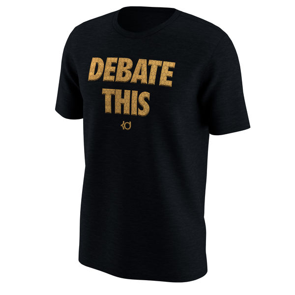 Kevin Durant Golden State Warriors Nike 2017 NBA Finals Champions Debate This T-Shirt - Black
