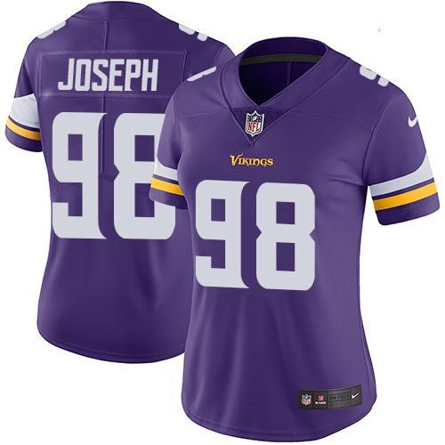 Womens NFL Minnesota Vikings #98 Joseph Purple Jersey