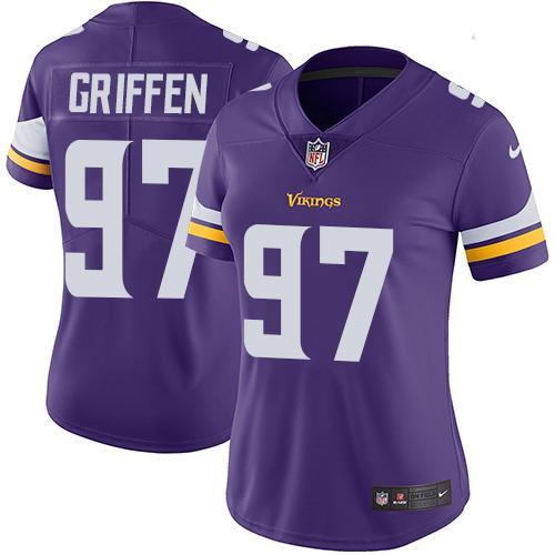 Womens NFL Minnesota Vikings #97 Griffen Purple Jersey