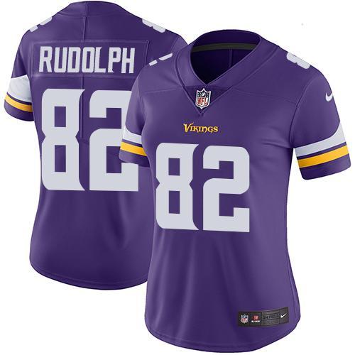 Womens NFL Minnesota Vikings #82 Rudolph Purple Jersey