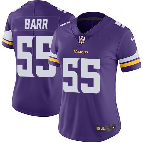 Womens NFL Minnesota Vikings #55 Barr Purple Jersey